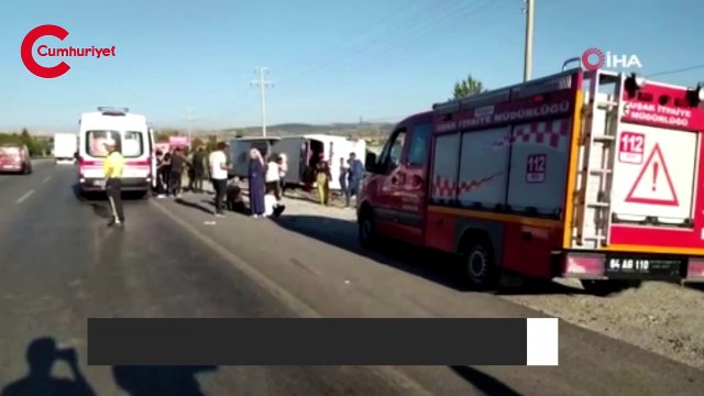 Uşak'ta otobüs şarampole yuvarlandı: Yaralılar var