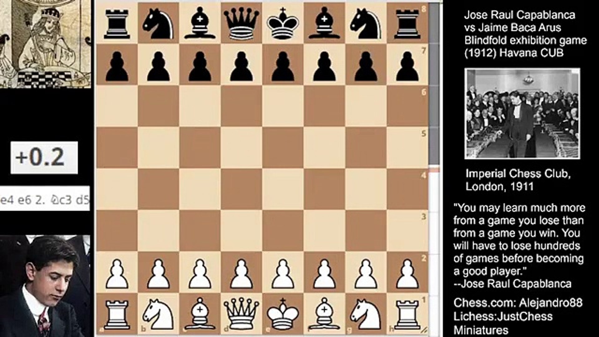 Capablanca' s Immortal Blindfold (1912) - video Dailymotion