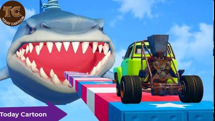 Spider Man Car Racing Challenge Shark Pit Obstacles Running Truck Competitive