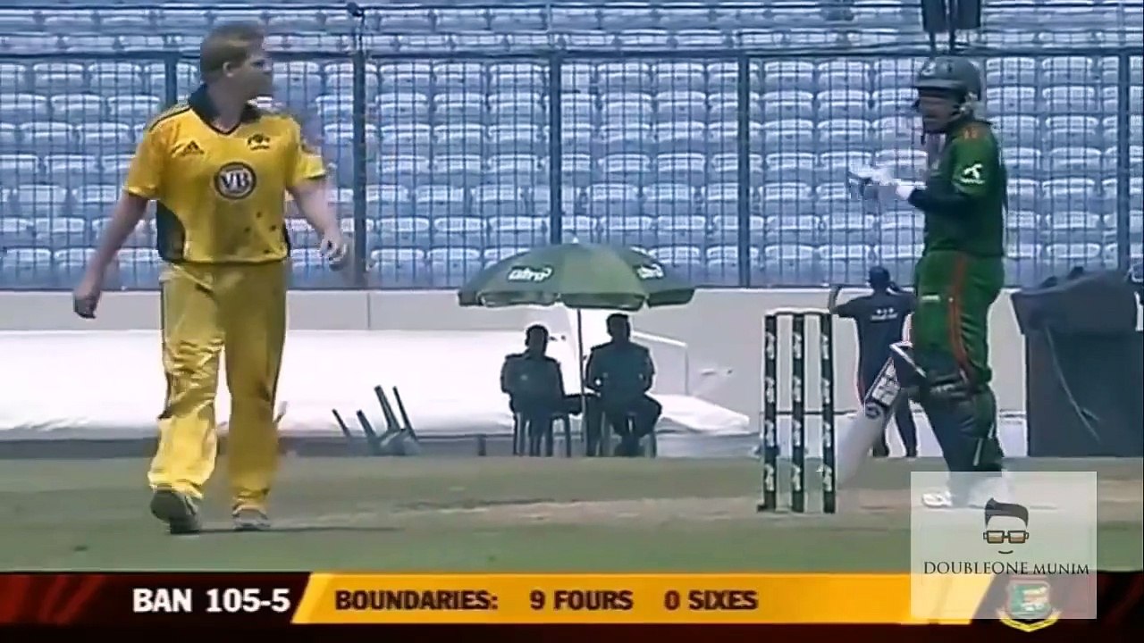 MUSHFIQUR RAHIM 81_ 9X4s 1X6 (NOT-OUT) AGAINST AUSTRALIA at **CRITICAL Eary Loss**__ BANGLADESH VS AUSTRALIA 2ND ODI 2011