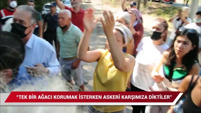 Akbelen’de bir çevreci kendini ağaca zincirlemek istedi, arbede çıktı