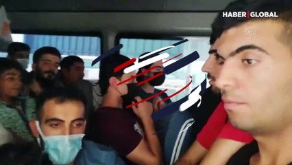14 kişilik minibüsten 30 kişi çıktı, 28'i kaçak!