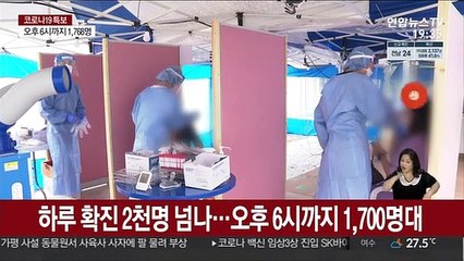 하루 확진 2천명 넘나…오후 6시까지 1,700명대