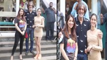Ananya Panday With Parents Chunky & Bhavana Snapped Post Shoot In Bandra