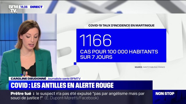 Covid-19: les taux d'incidence explosent en Guadeloupe et en Martinique