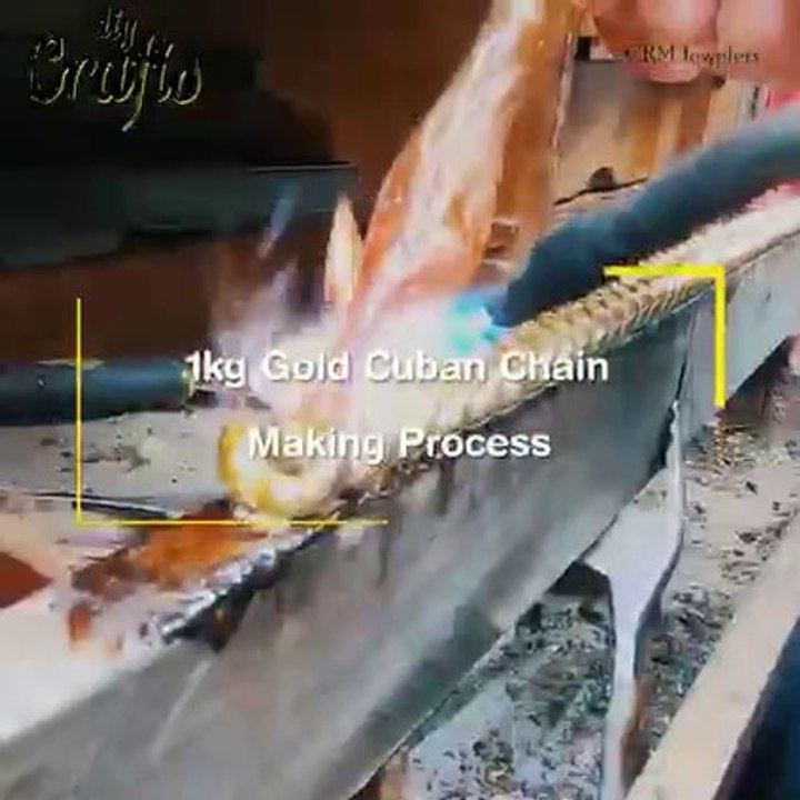 making 1kg gold cuban chain making process  gold chain making process  1 kg gold biscuit
