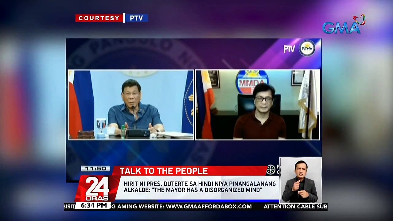 Pamimigay ng ayuda bukas, hindi raw ipagkakatiwala ni Pres. Duterte sa isang LGU; Partidong Aksyon Demokratiko na kinabibilangan ni Mayor Moreno, pumalag sa pasaring ni Pres. Duterte kaugnay sa pamamahagi ng ayuda | 24 Oras