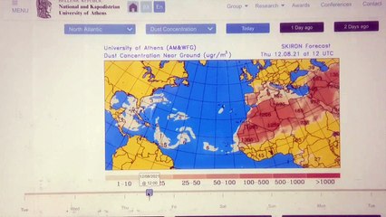 Sahara desert sand coming to Europe - dust weather forecast (August 2021)