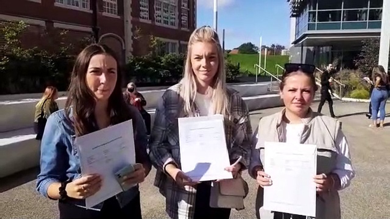 Sunderland College students on A-level day