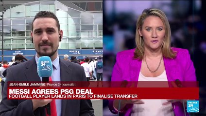 Lionel Messi lands in Paris to finalise transfer