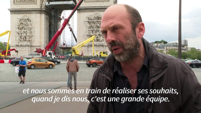 Arc de Triomphe empaqueté: chantier en cours pour l'oeuvre de Christo