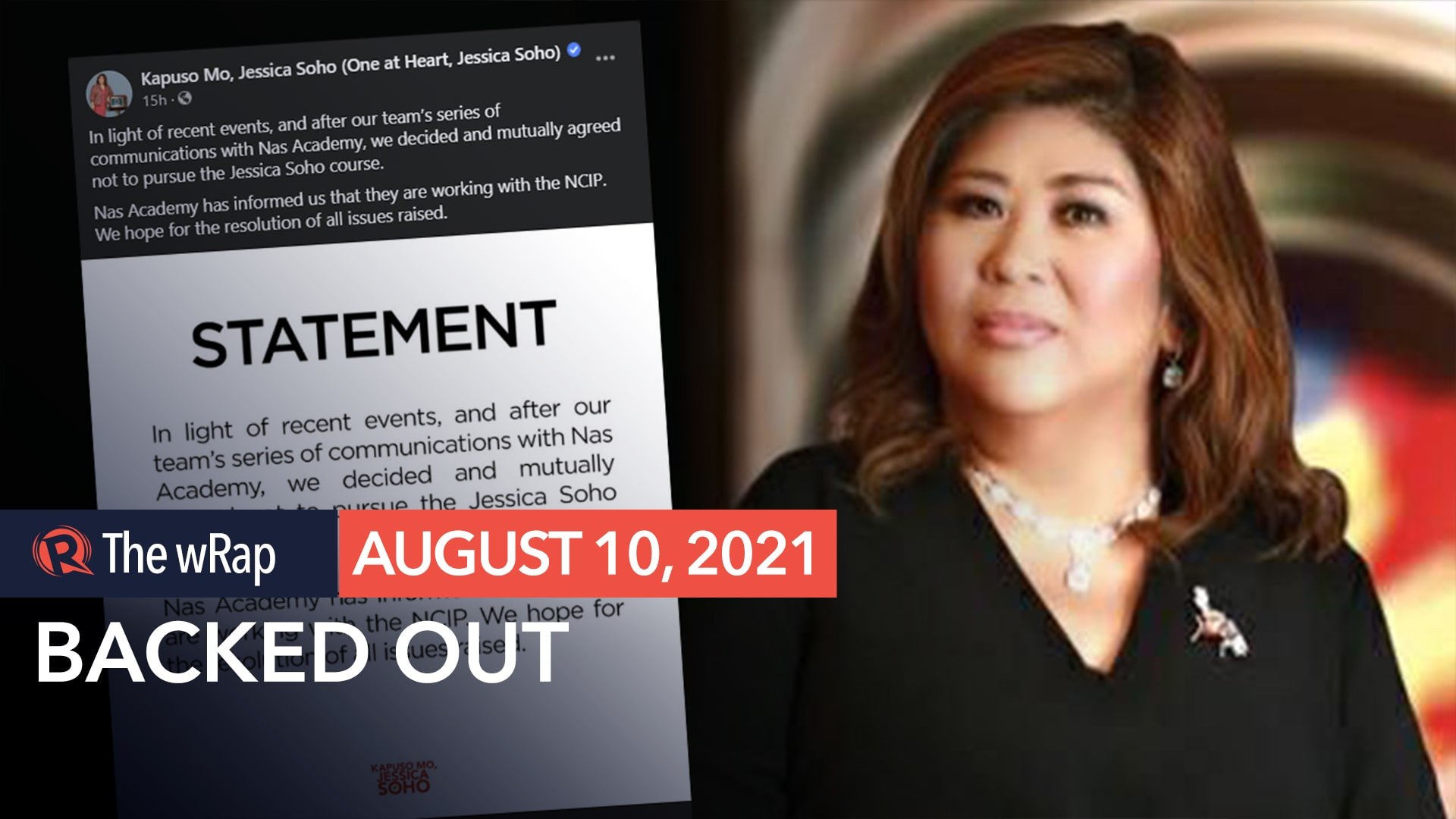 Jessica Soho backs out of Nas Academy