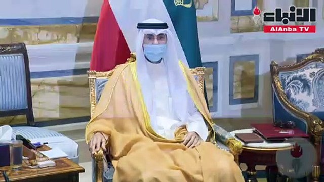 صاحب السمو الأمير الشيخ نواف الأحمد مستقبلا سمو ولي العهد الشيخ مشعل الأحمد