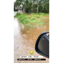 Vídeo: Atriz Elsa Pataky sai pela janela do carro após inundação