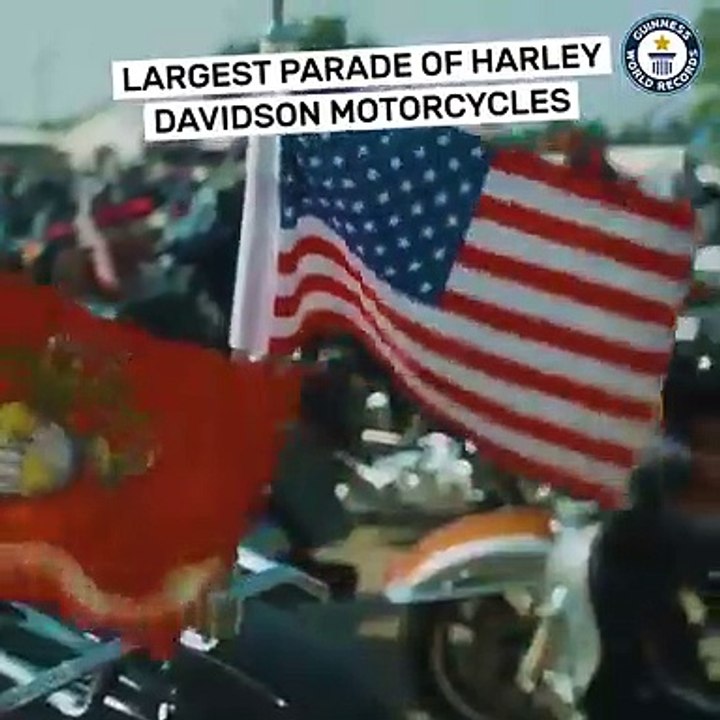 Parada de motas Harley-Davidson quebra recorde do Guinness
