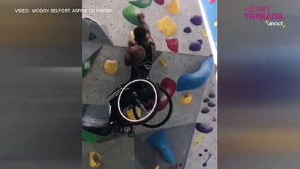 Estudante em cadeira de rodas mostra que esta não o impede de fazer escalada