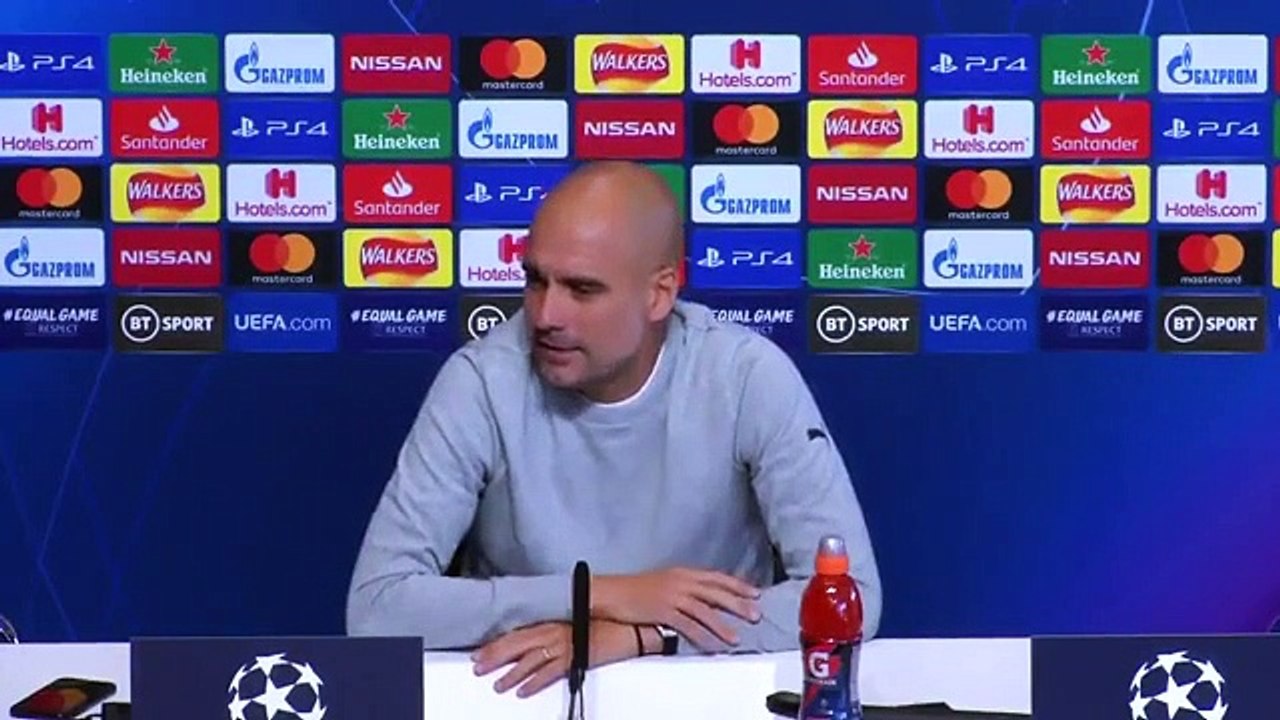 Guardiola em conferência de imprensa