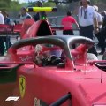 Gesto de Hamilton com Leclerc em Monza