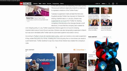 Twitter suspends Marjorie Taylor Greene's account for one week