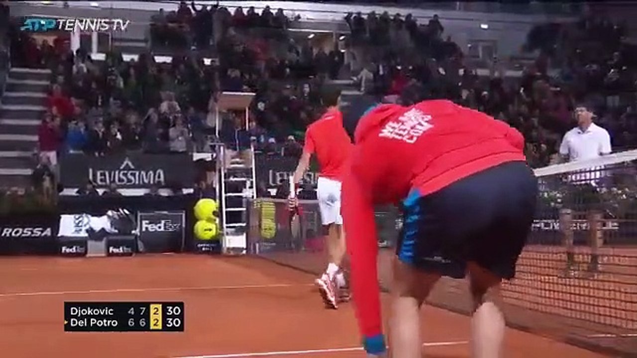 Ponto de Del Potro diante de Djokovic