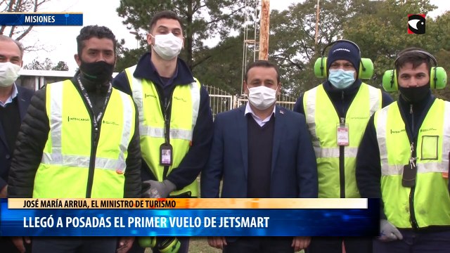 Llegó a Posadas el primer vuelo de JetSMART José María Arrua