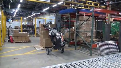 boston dynamics, handle, robot, armazém