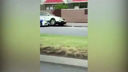 Momento da detenção do responsável por massacre na Nova Zelândia
