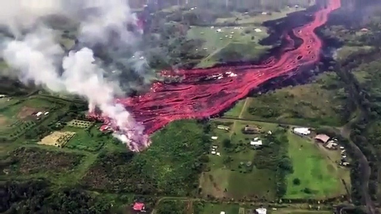 Rio de lava do vulcão Kilauea