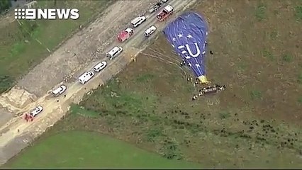 Download Video: Balão de ar quente cai na Austrália. Haverá vários feridos