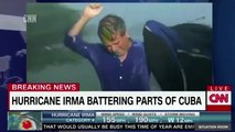 Durante direto, jornalista passa por dificuldades por causa de Irma