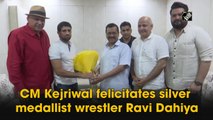 CM Kejriwal felicitates silver medallist wrestler Ravi Dahiya