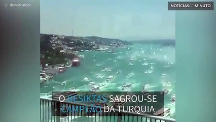 Os adeptos do Besiktas sabem festejar à grande!