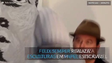 Artista faz impressionantes esculturas de papel
