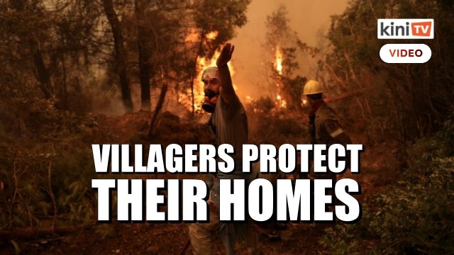 Greek villagers try to save homes as fire crews brace for winds whipping flames