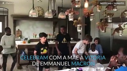 Madonna e os filhos festejam a vitória do novo presidente de França