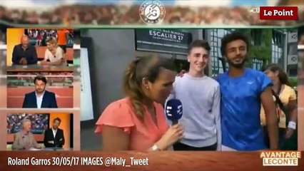 Após eliminação do Open de França, tenista beija reporter sem parar