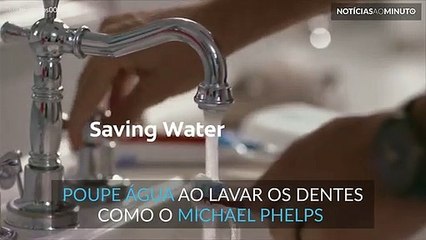 Michael Phelps apela à poupança de água