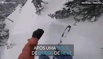 Mulher é apanhada por "avalanche"