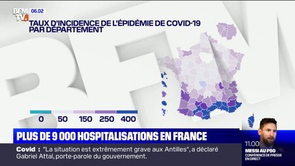 Covid-19: la France compte plus de 9.000 hospitalisations