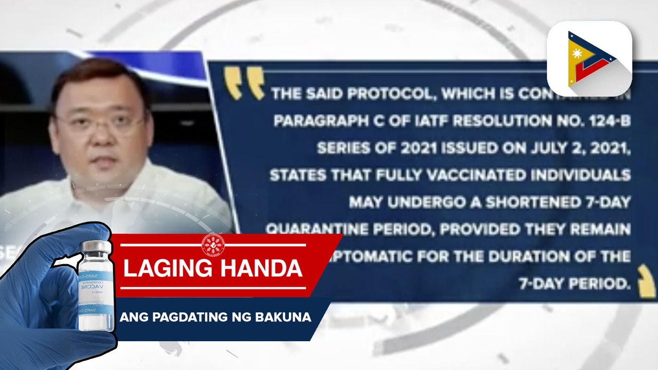Quarantine period ng fully vaccinated individuals na close contact ng probable at confirmed COVID-19 cases, balik sa 14 days