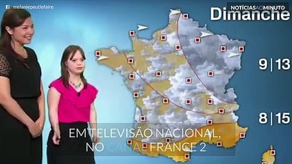 Mulher com Síndrome de Down realiza sonho ao apresentar metereologia na TV