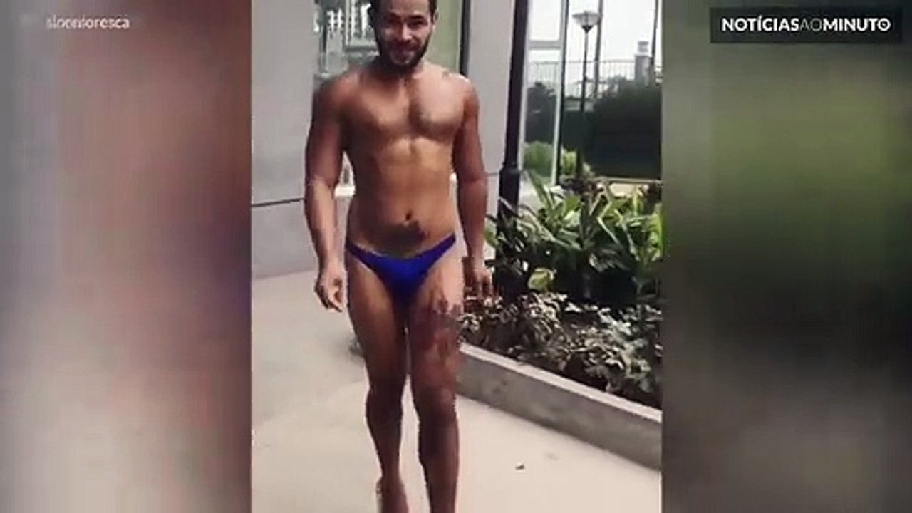 De sunga e salto alto, homem desfila em homenagem a Miss Universo Filipinas