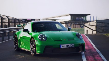 The new Porsche 911 GT3 Design Preview in Python green