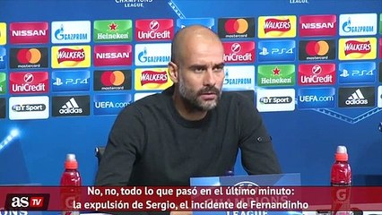 De quem foi a culpa da expulsão de Aguero? Guardiola responde...