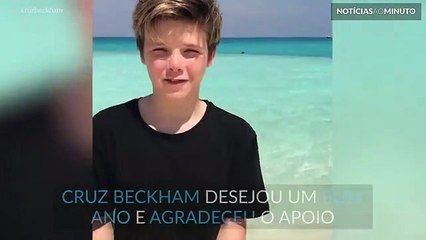 Cruz Beckham deseja um bom ano com um mergulho