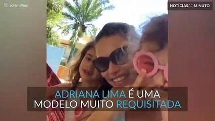 Adriana Lima faz lip-sync de Katy Perry com as filhas