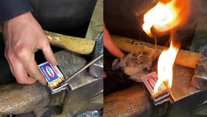 'Starting a Fire with RED HOT IRON - Crazy Trick from the Blacksmith'
