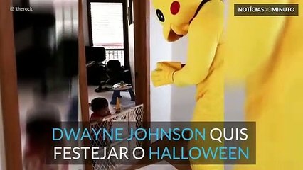 Ator Dwayne Johnson veste-se de Pikachu para a filha