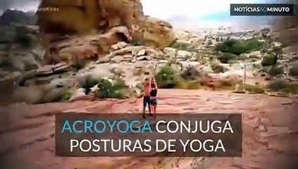 Um casal inspirador faz Acroyoga em Red Rock Canyon