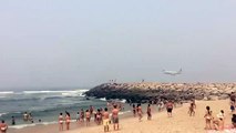 Voo baixo de avião em praia portuguesa assusta população